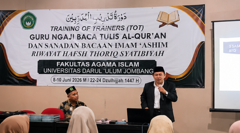 Fakultas Agama Islam UNDAR Jombang Gelar TOT Guru Ngaji Baca Tulis Al-Qur’an dan Sanad Bacaan Imam ‘Ashim